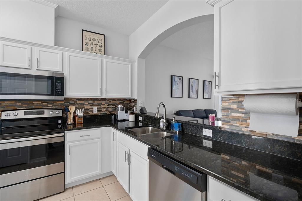 Kitchen with stainless steel appliances