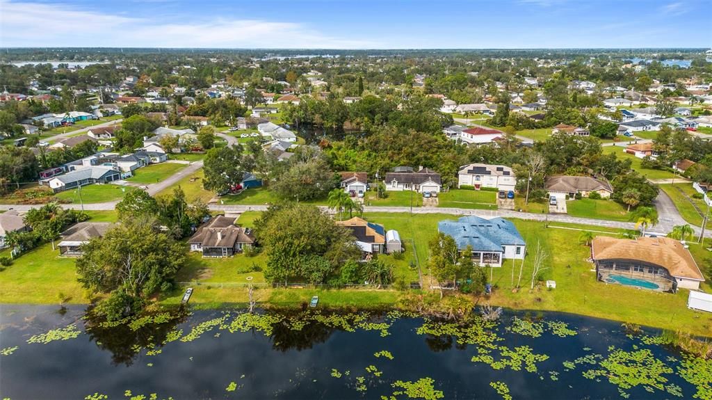 aerial view of the home