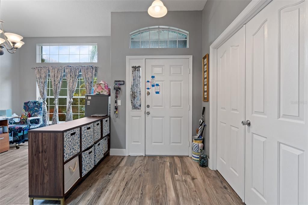 entry/mudroom with access to formal dining (now office)