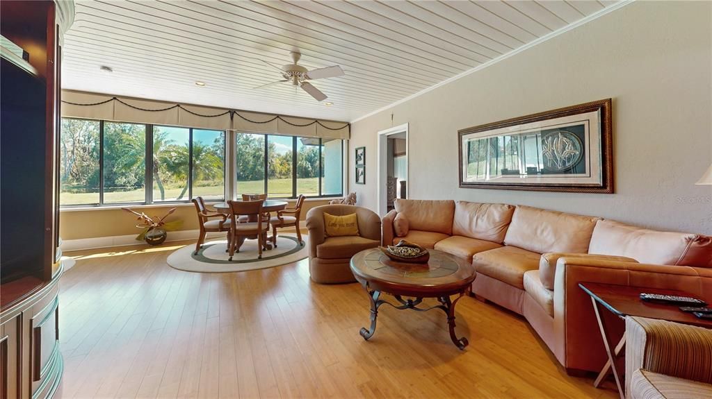 Bamboo flooring. Windows bring the outside in