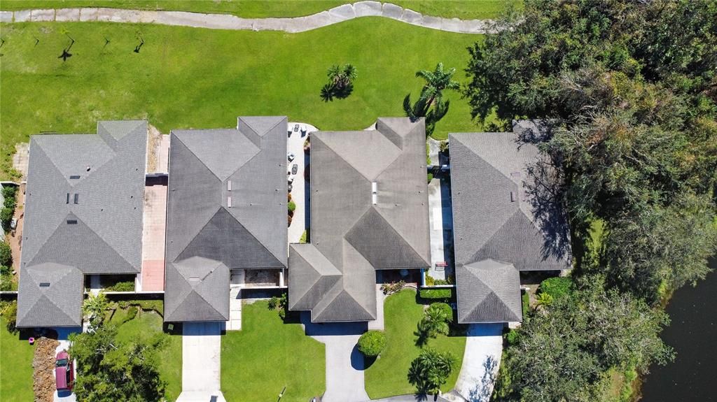 21 Abbey overhead view. Home is third from the left