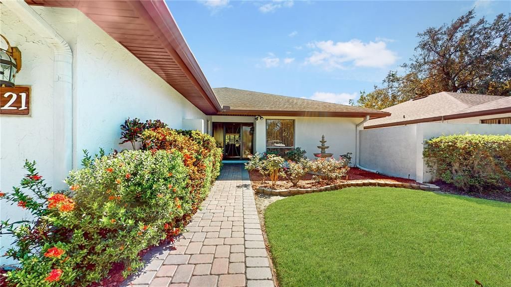 Paver stones walk to the front door