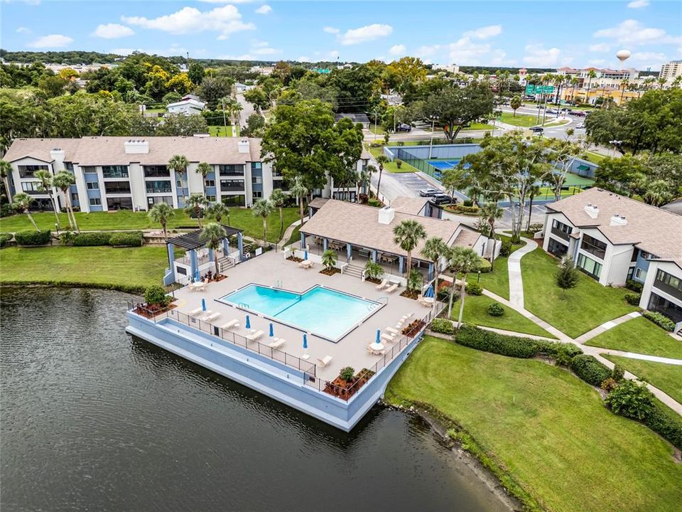 Aerial View Community Center & Pool