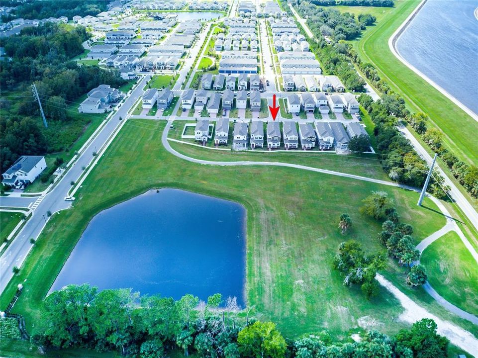 aerial view looking at front of home