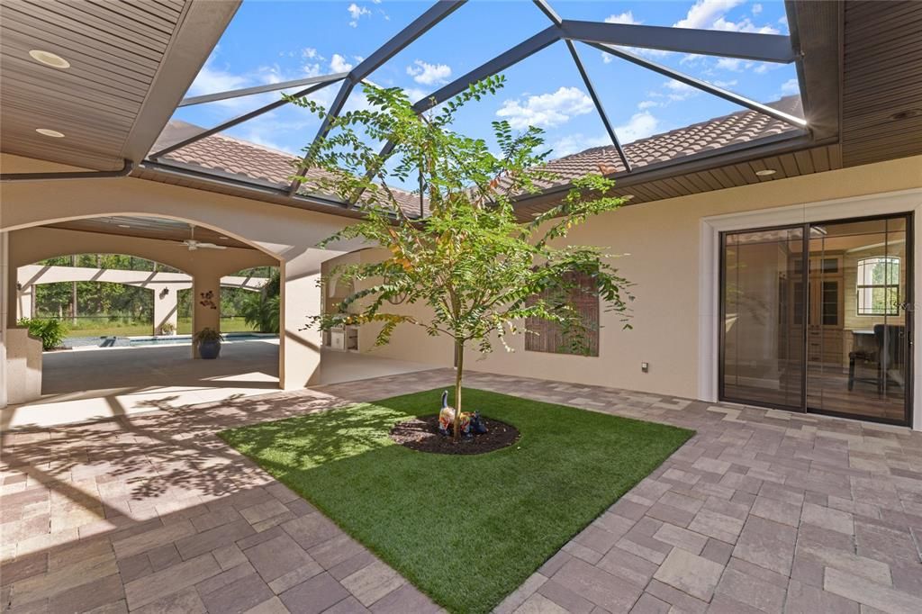 Screened courtyard