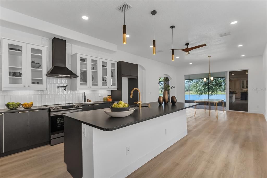 Stunning Gourmet Kitchen Looking in From the Dining Area