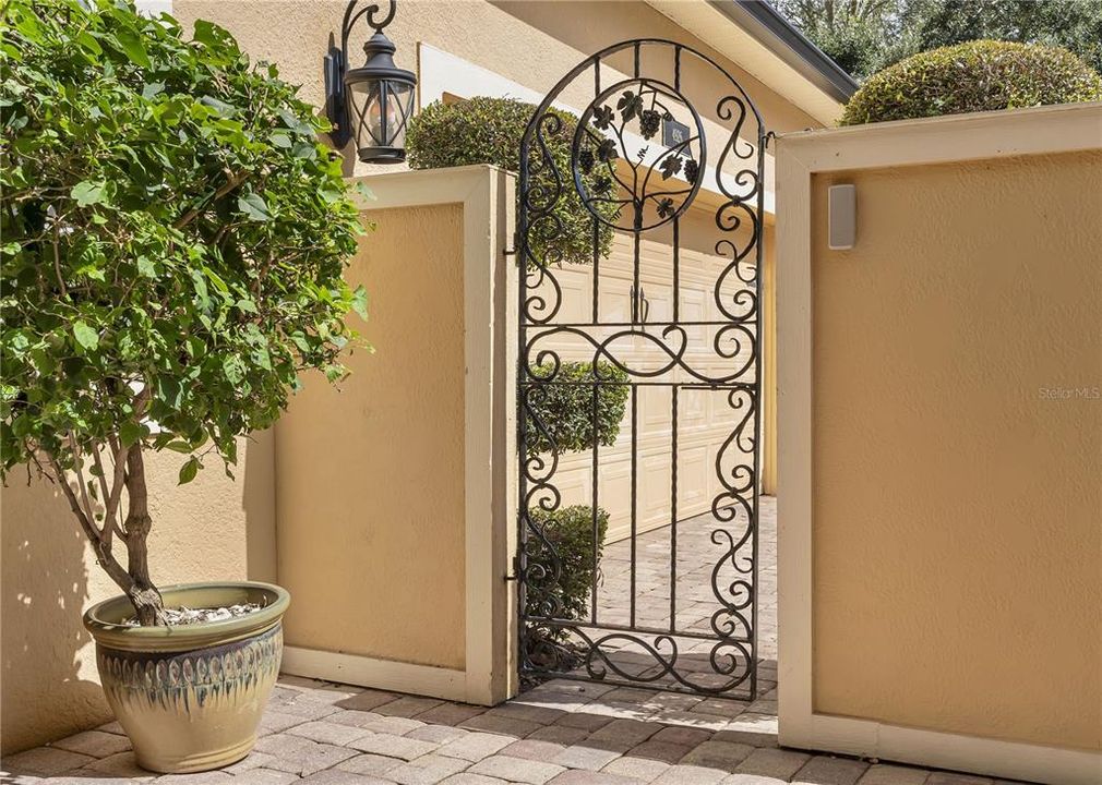 Custom Wrought Iron Gate at the Courtyard Entrance