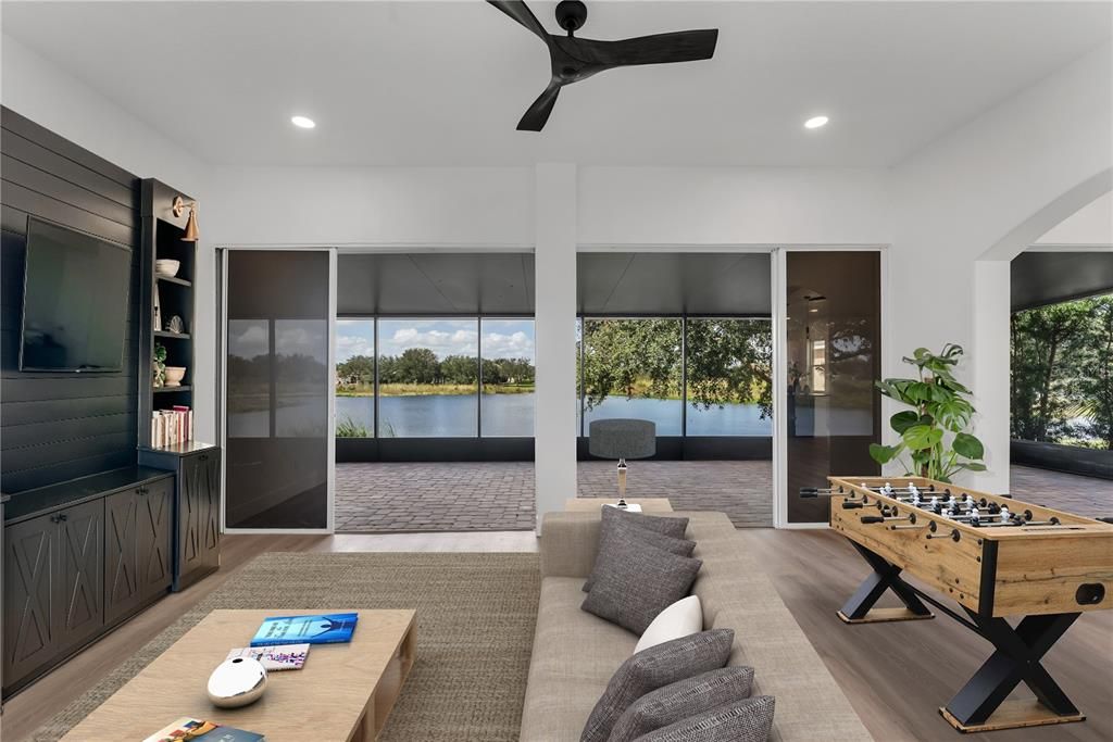 Family Room View of the Porch with the Water View