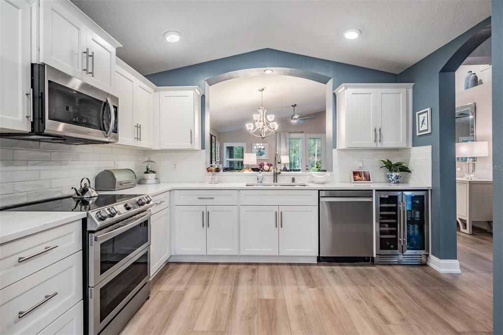 Vaulted ceilings with recessed lighting