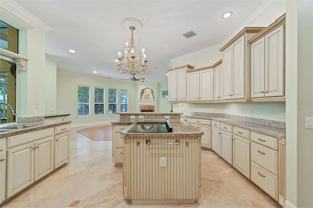 Kitchen with family room view