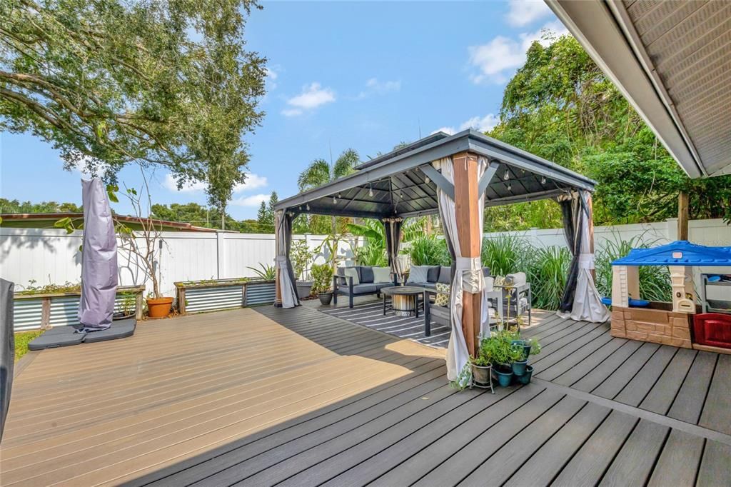 The extended deck gives you plenty of space to entertain!