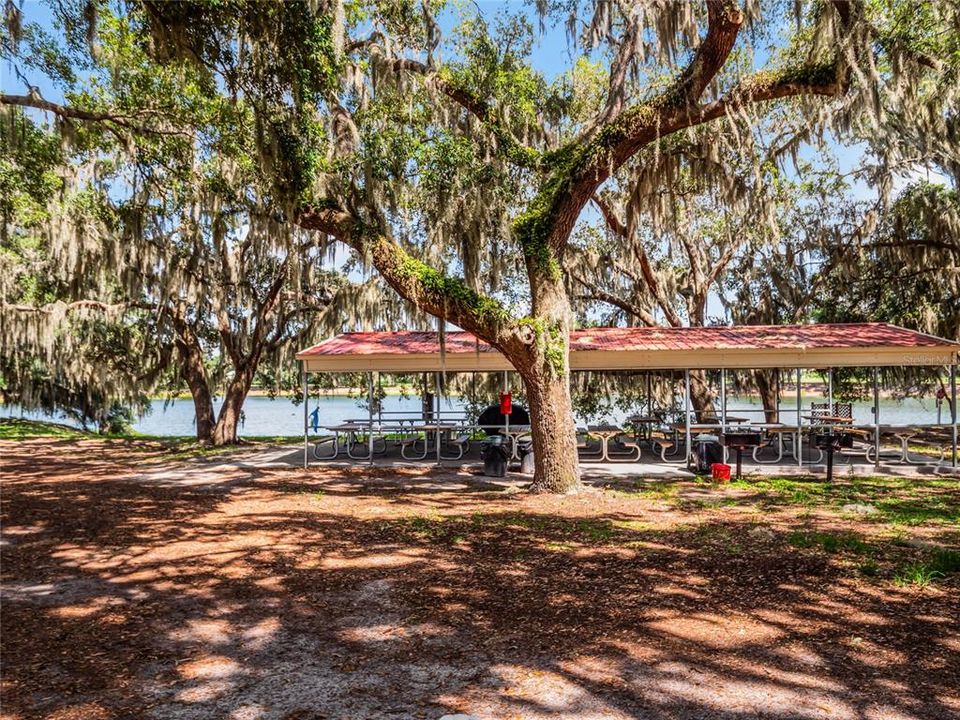 Picnic pavilion over-looking Lake Evert