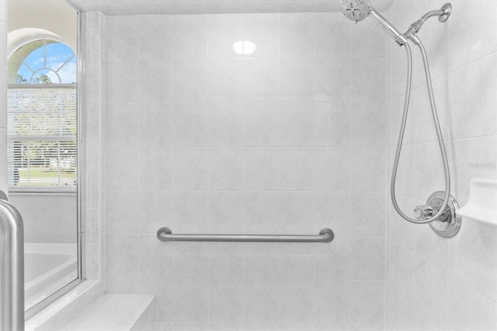 Separate Water Closet w/ Tiled Shower & NEW Handheld Shower Head