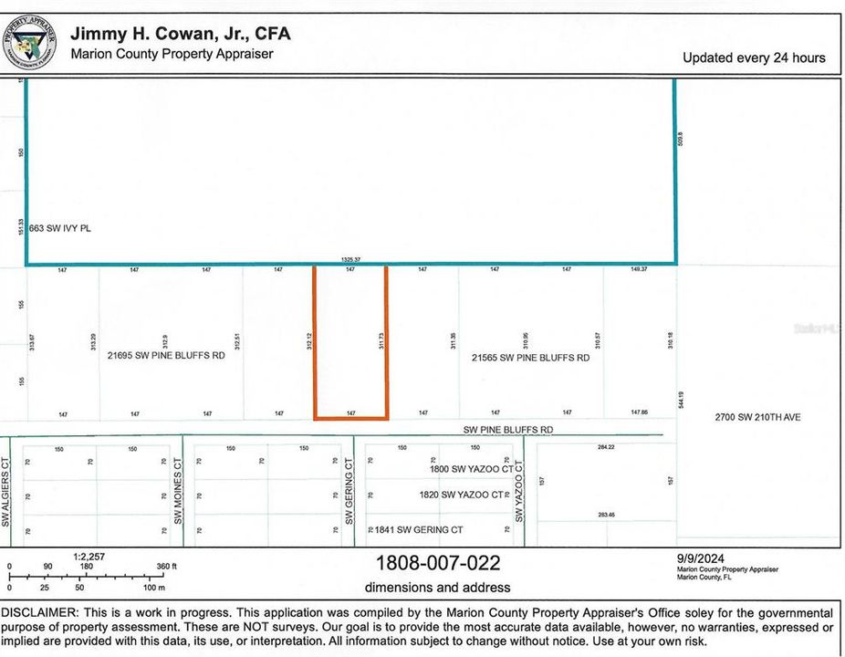 147 x 312 being 1.05 acres