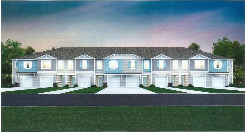 Artist rendering; illustration only; colors, features, and garage orientation may differ.