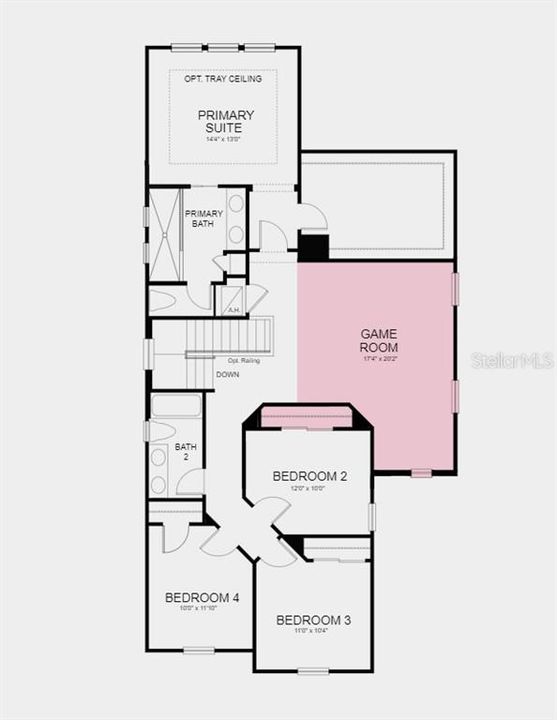 Floor Plan - Structural options added include; gourmet kitchen and game room