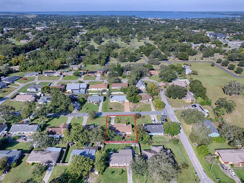 Westerly view of property, neighborhood, downtown Eustis and Lake Eustis ~