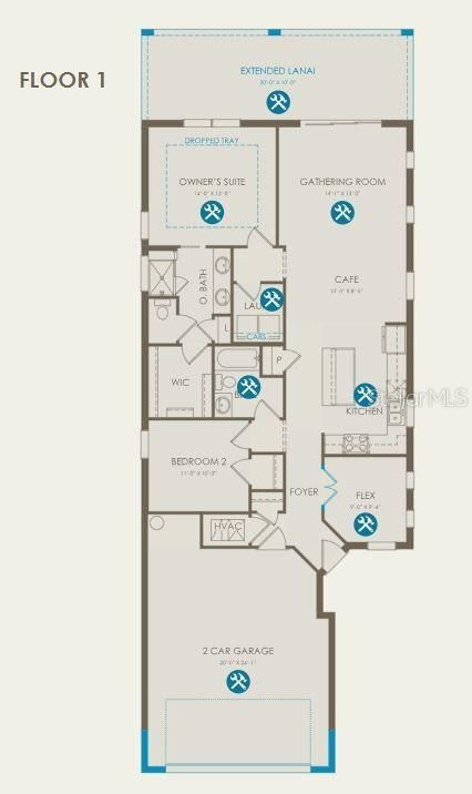 Floor plan with options selected