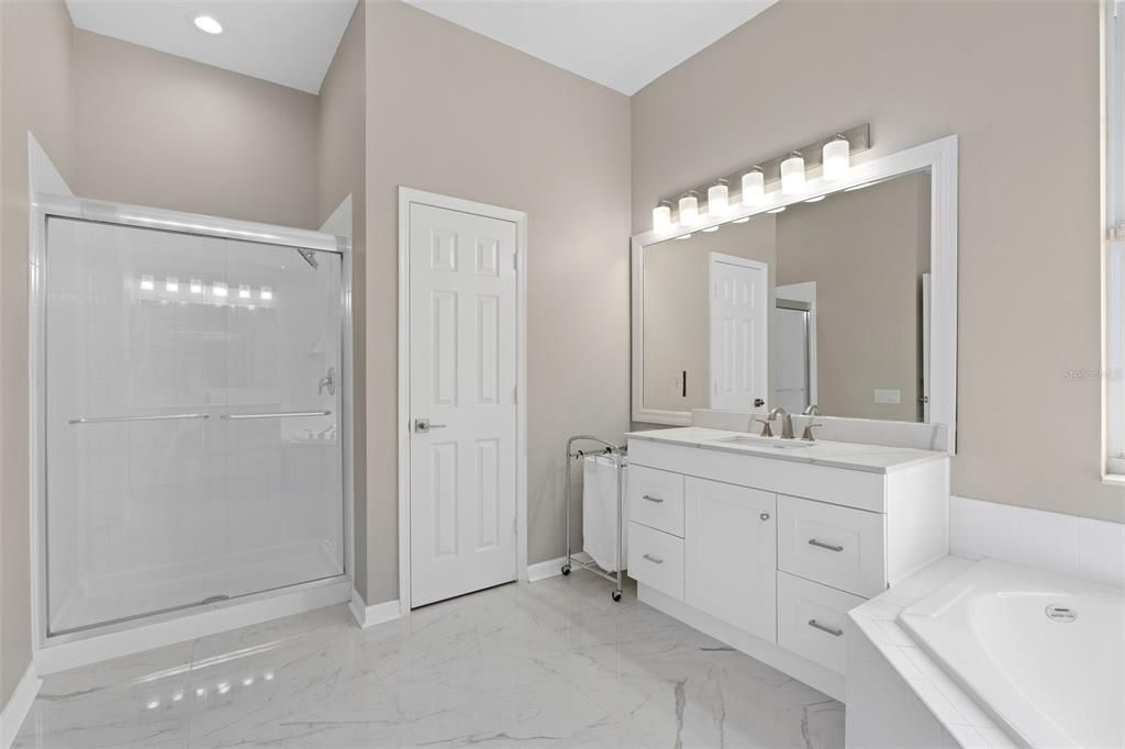 MASTER BATHROOM WITH SHOWER VIEW