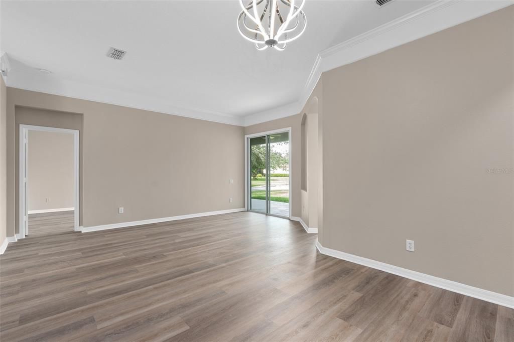 VIEW FROM THE DINING ROOM INTO THE LIVING ROOM