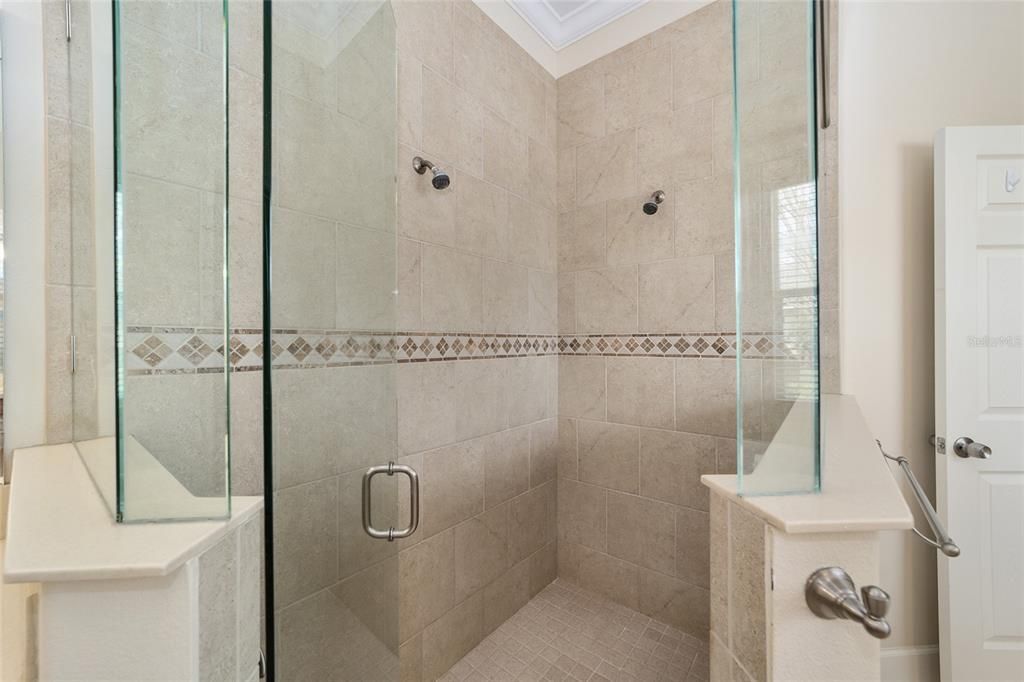 Easily accessible walk in shower.