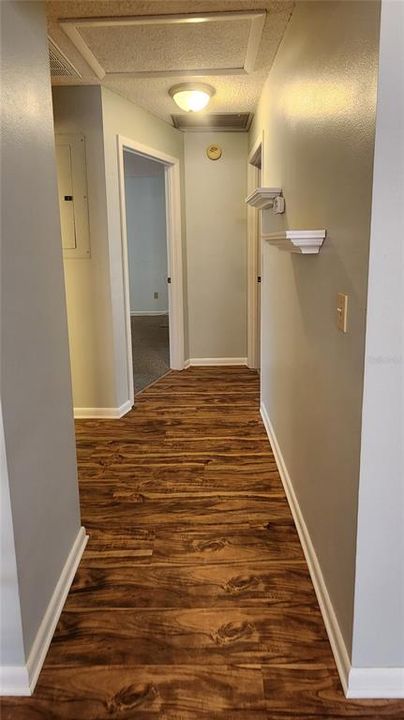 Hallway looking from Great room to bath 2 and bedrooms