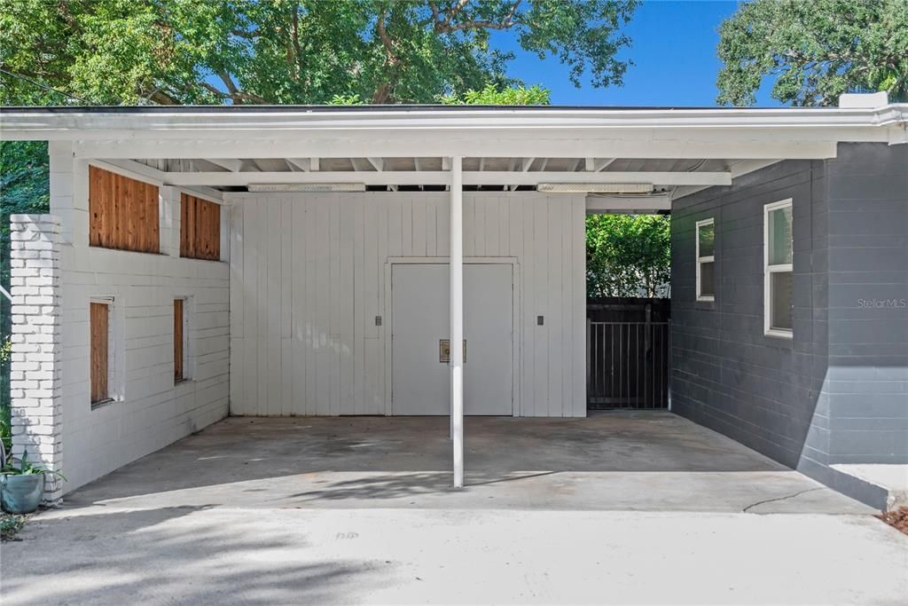 2 car carport with storage