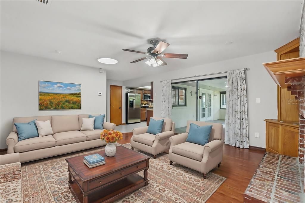 family room, virtually staged