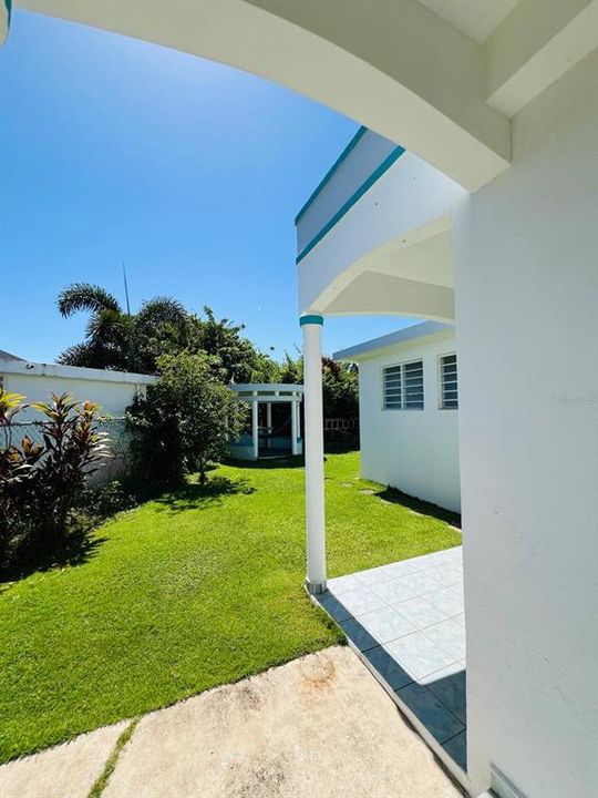 backyard, laundry to the right, and gazebo at the bottom