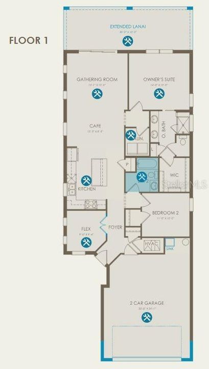 Floor plan with options selected