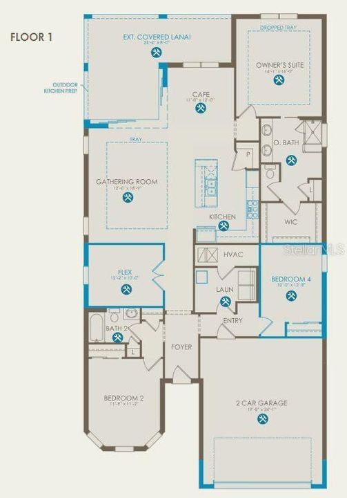 Floor plan with options selected