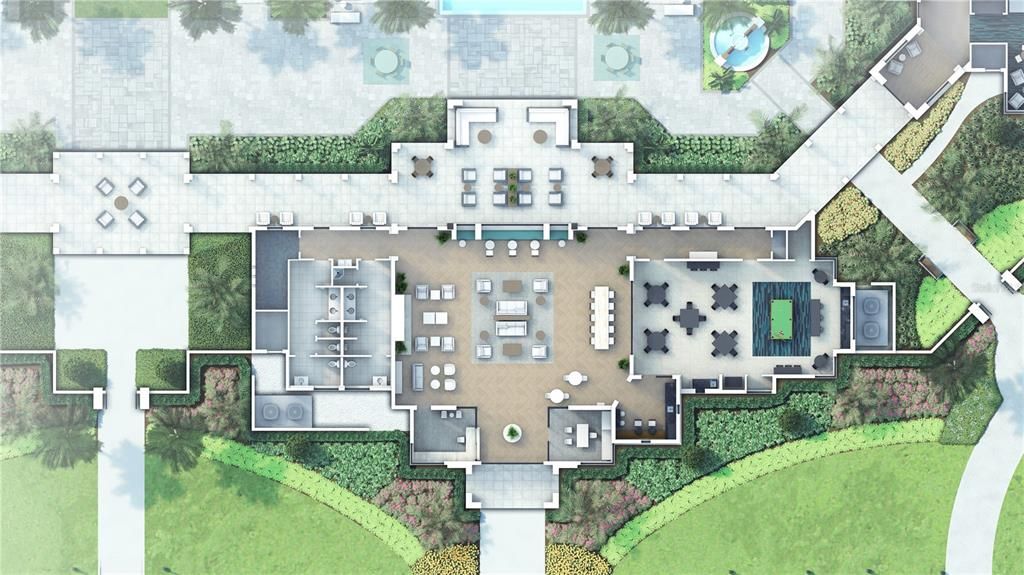 Rendering of Clubhouse Lobby