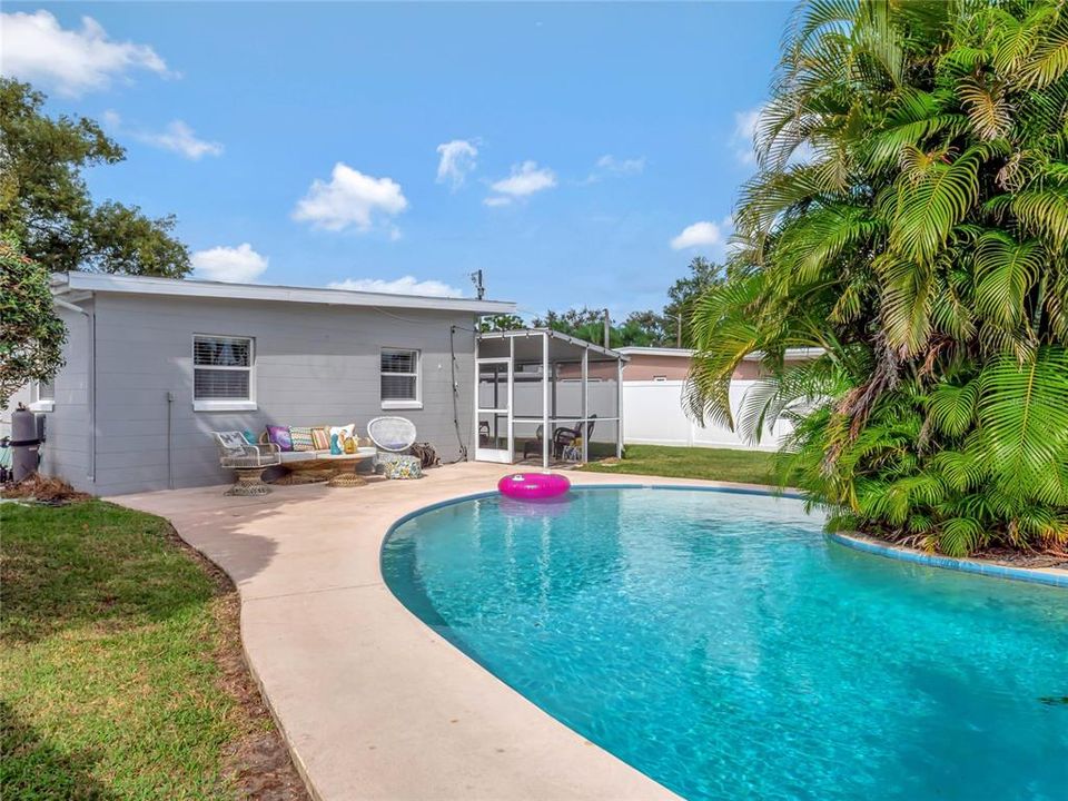 Backyard with Pool and Screened-in Porch