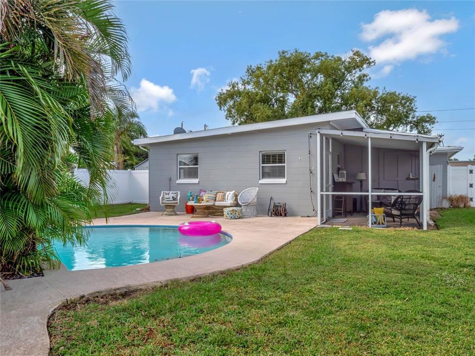 Backyard with Pool and Screened-in Porch