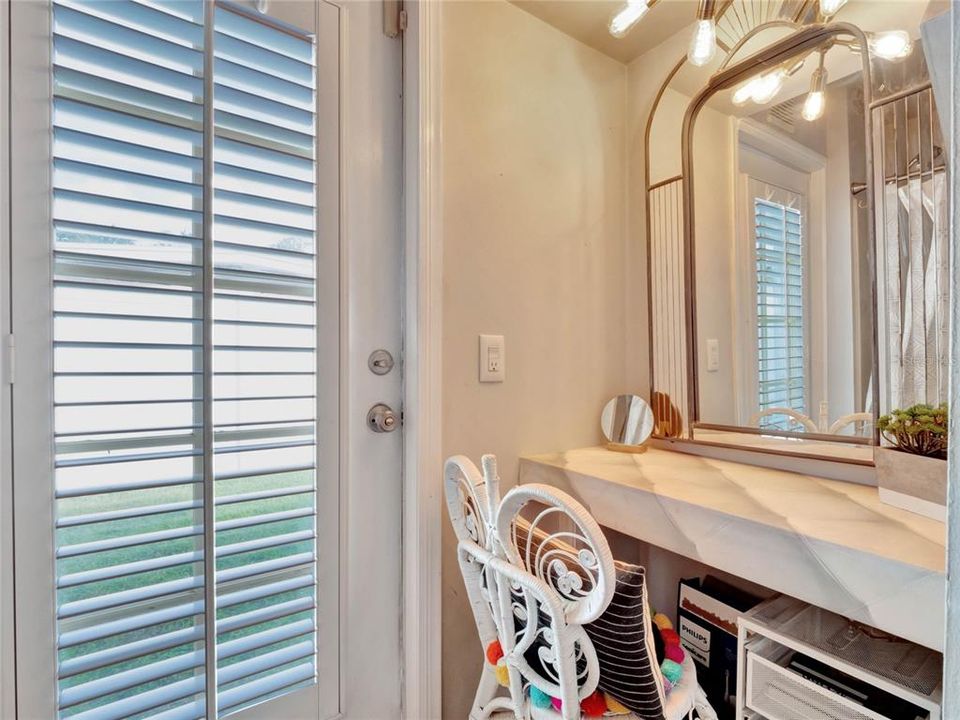 Primary Bedroom Ensuite Bath with Access to the Yard