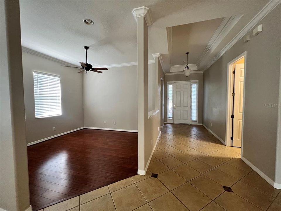 Main Entry Hall with third flex room to the right