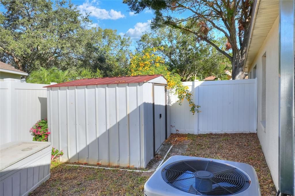 Fenced In Backyard with Shed