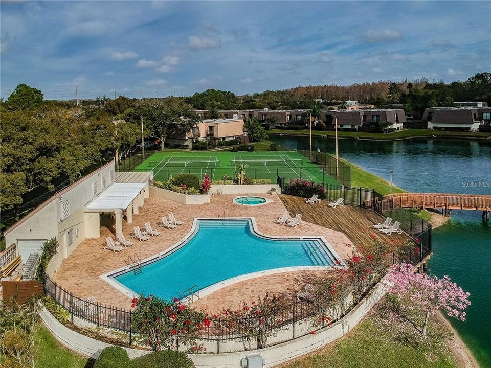 Community Pool and Lighted Tennis Courts