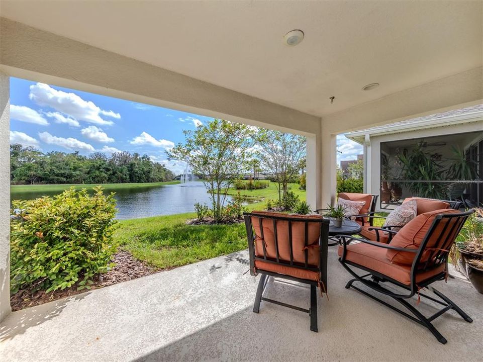 The adorable lanai over looks the long water views.