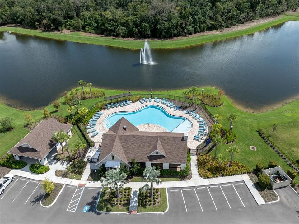 The community pool and cabana