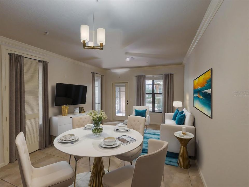 Virtually Staged Family/Dining Area