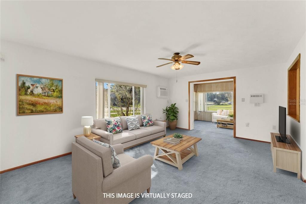 Virtually staged photo of Living Room