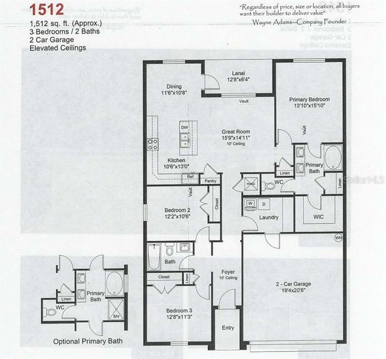 На продажу: $348,325 (3 спален, 2 ванн, 1512 Квадратных фут)