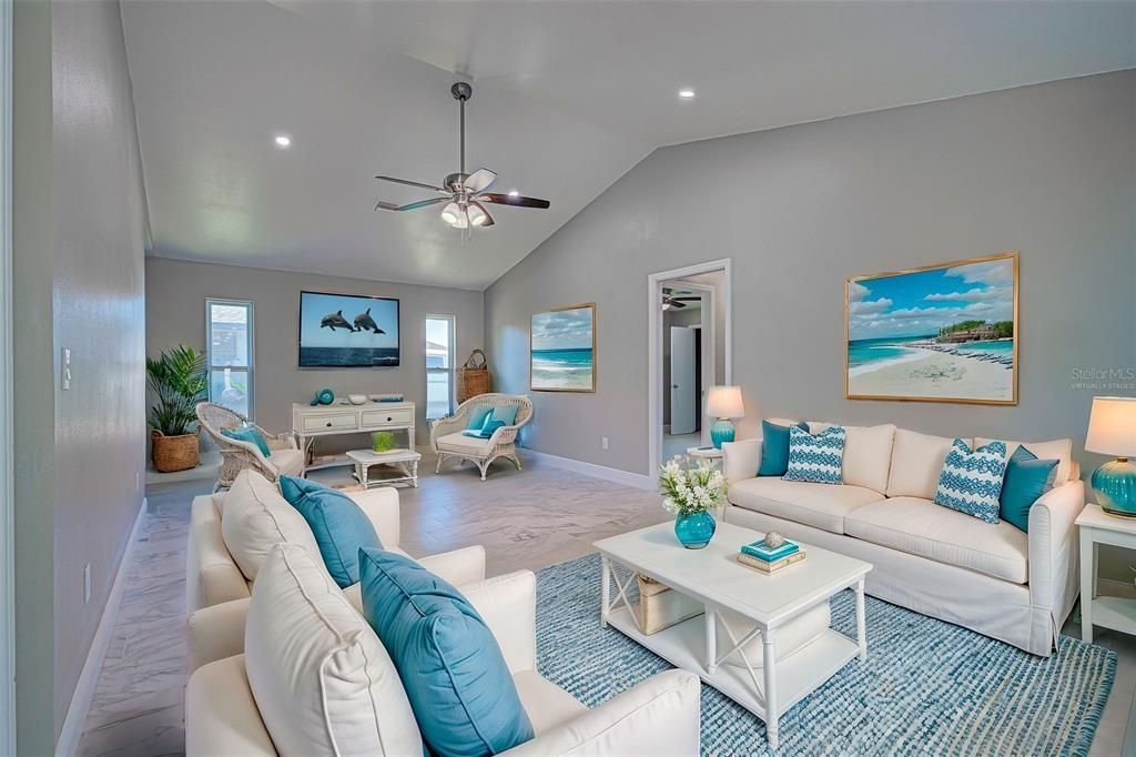 Family Room Virtually staged