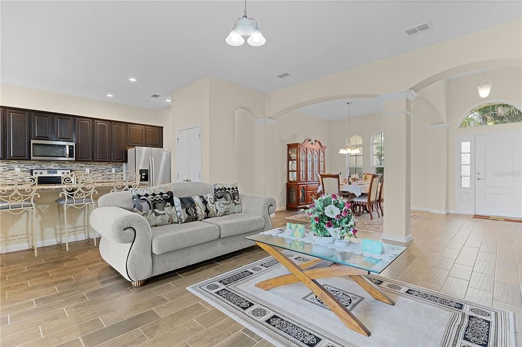 Family Room/Kitchen/Formal Dining Area