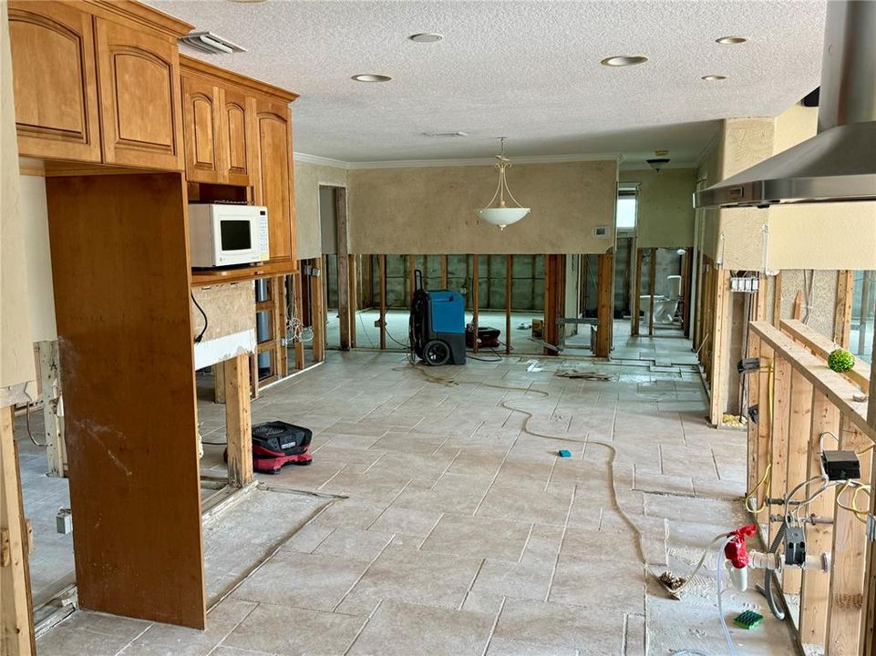 Kitchen towards dining