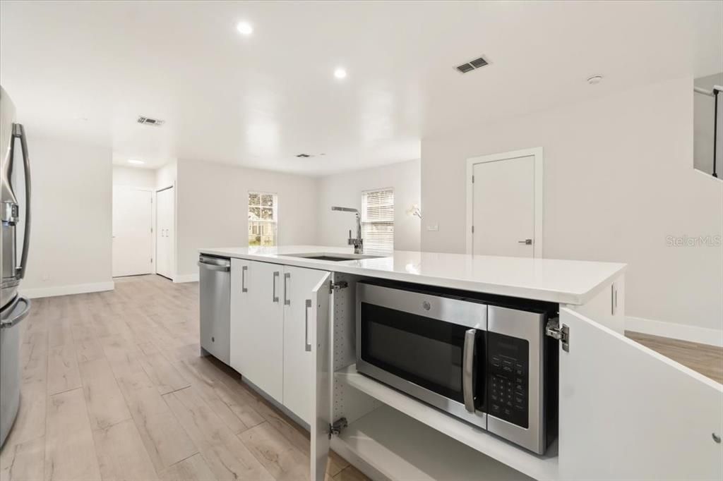 Kitchen with Microwave Cabinet