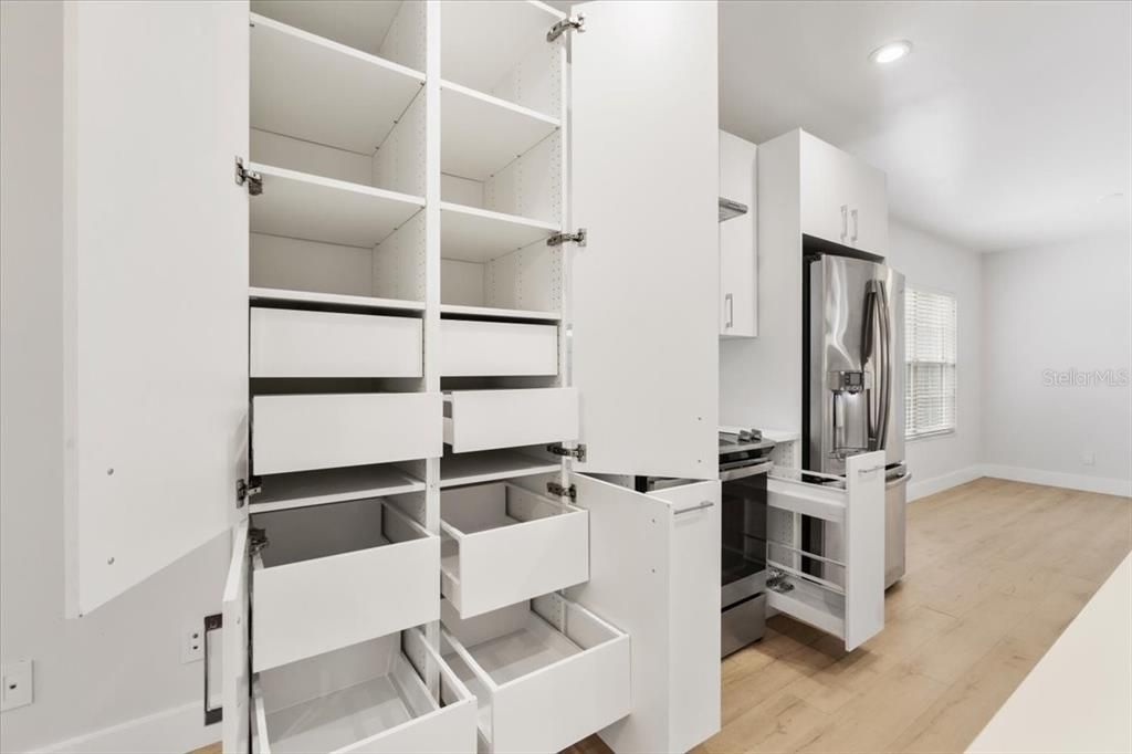 Kitchen with custom built-in cabinets