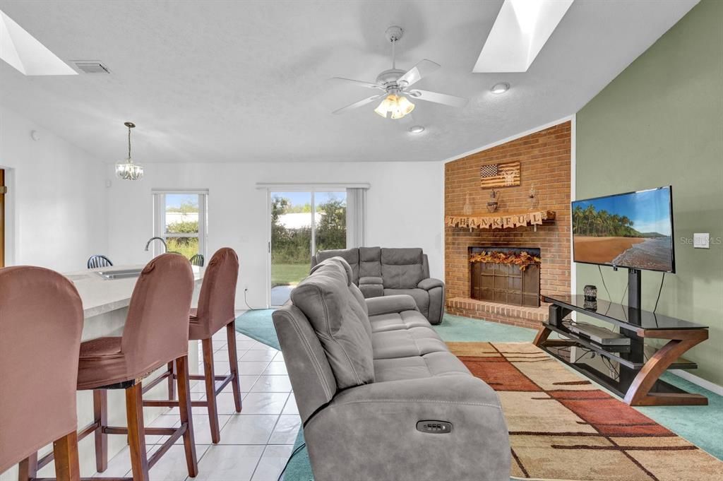 Open floor plan, living/kitchen area