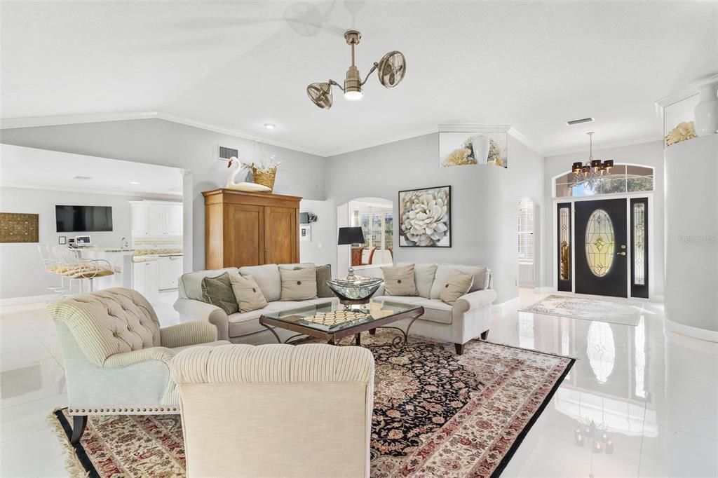 Living Room with Crown Molding